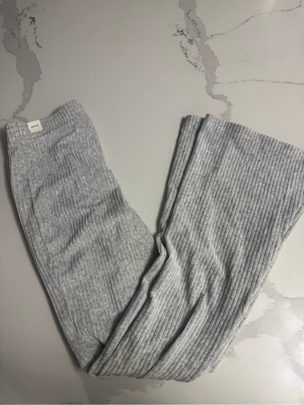 aerie Ribbed Light Grey Leggings